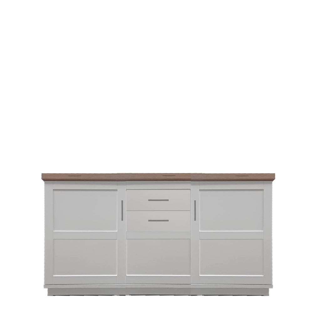 Bufet Cu 3 usi si 1 sertar Dining Alpina, Alb Si Natur 166 Cm