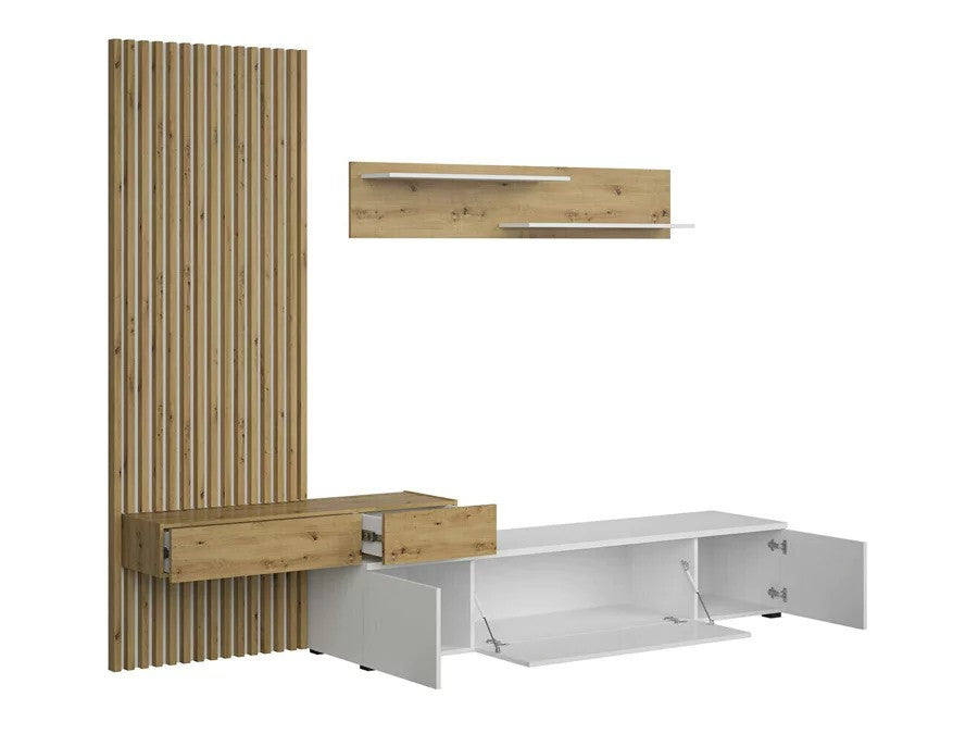Set Living Reflekt Plus, Alb si Natur, 250 Cm