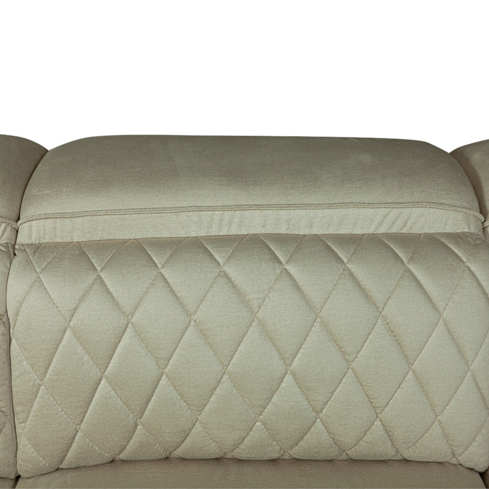 Coltar U Extensibil Tiago, Stanga, 6 Locuri, Tetiere Reglabile, Crem 330 Cm