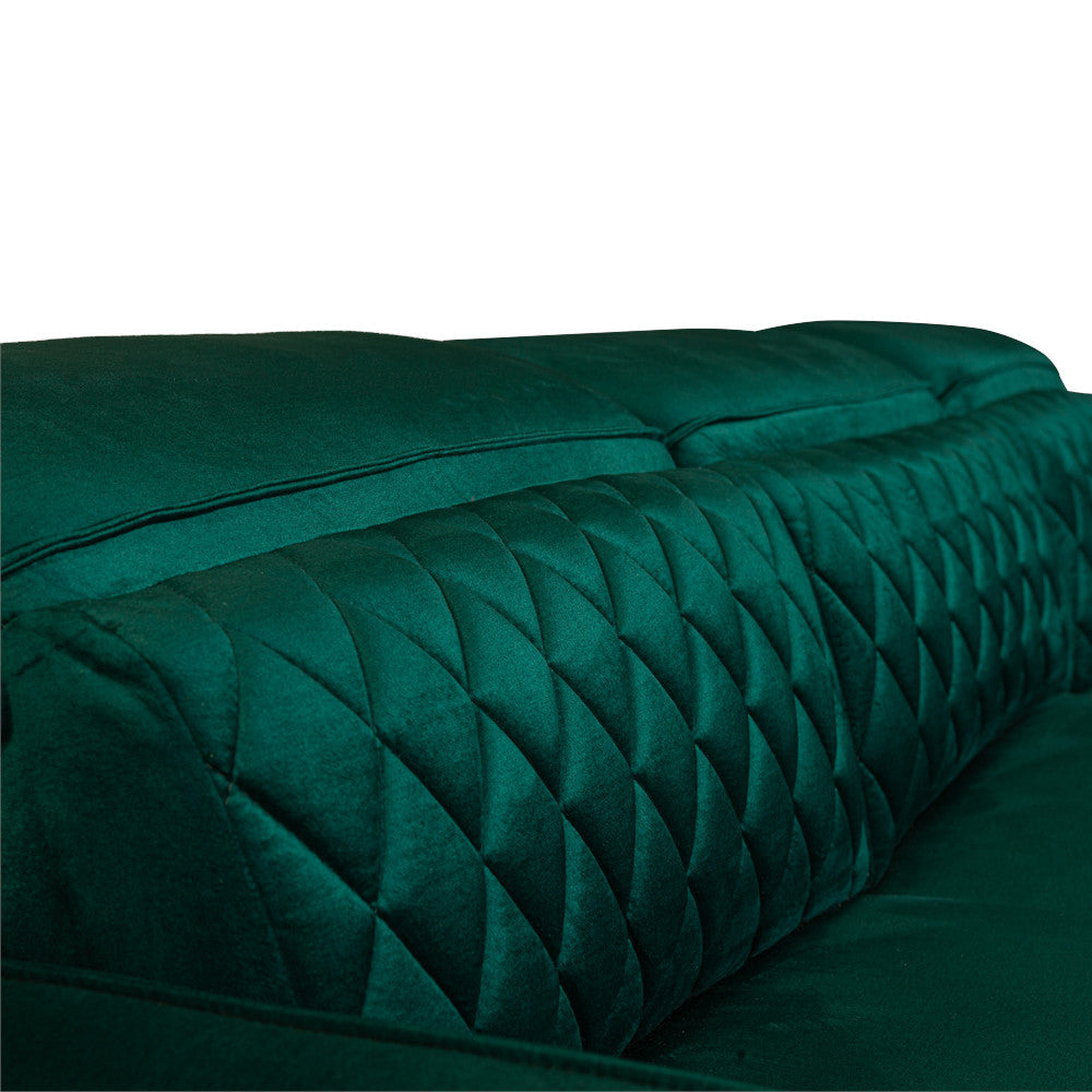 Coltar Extensibil Cu Otoman Stanga Tiago, 5 Locuri, Tetiere Reglabile, Verde, 255 Cm