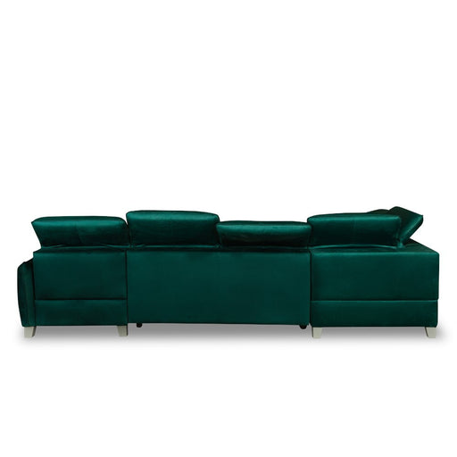Coltar U Extensibil Cu Lada Tiago, Stanga, 6 Locuri, Tetiere Reglabile, Verde 330 Cm MONOLITH 37