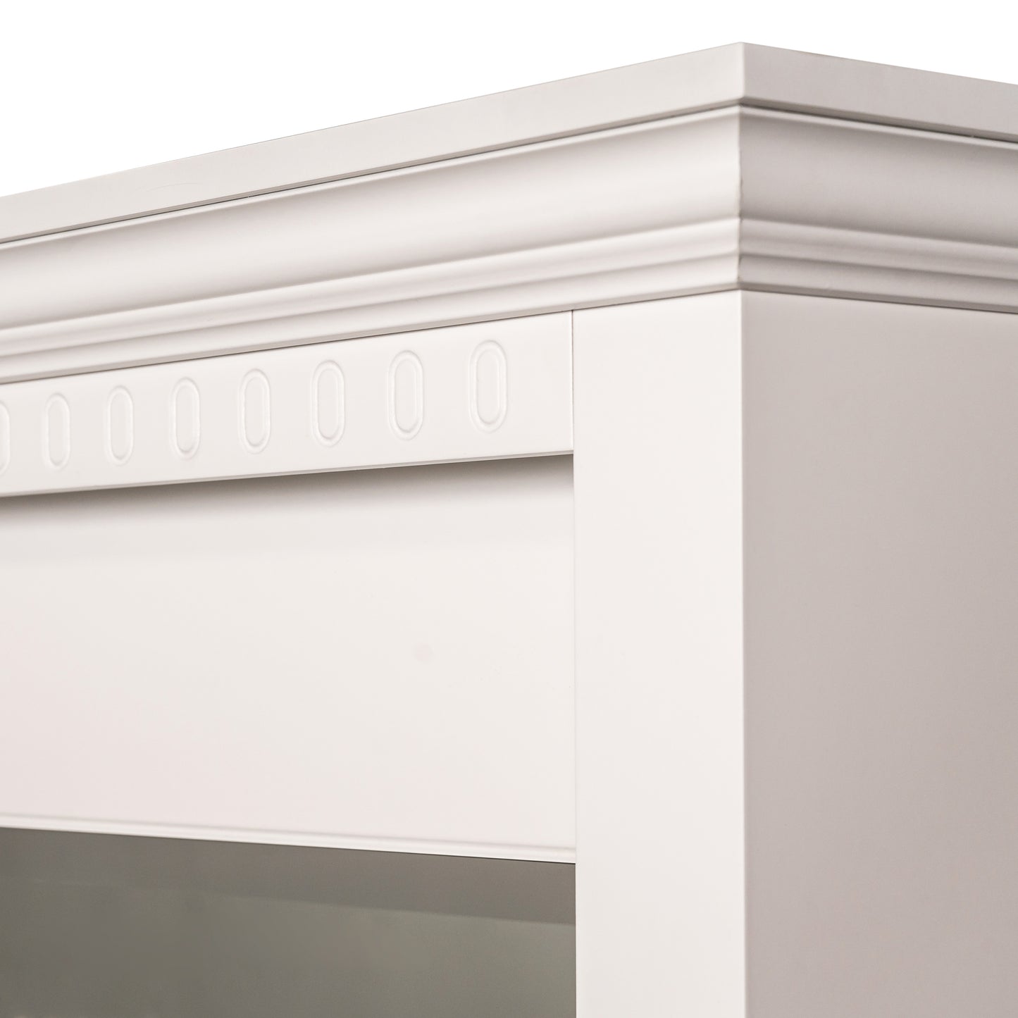 Set Dormitor Saint Tropez Alb, Pat Tapitat Cu Dimensiune Saltea 160 X 200, Dulap Cu Usi Culisante, 2 Noptiere, Vopsit Alb
