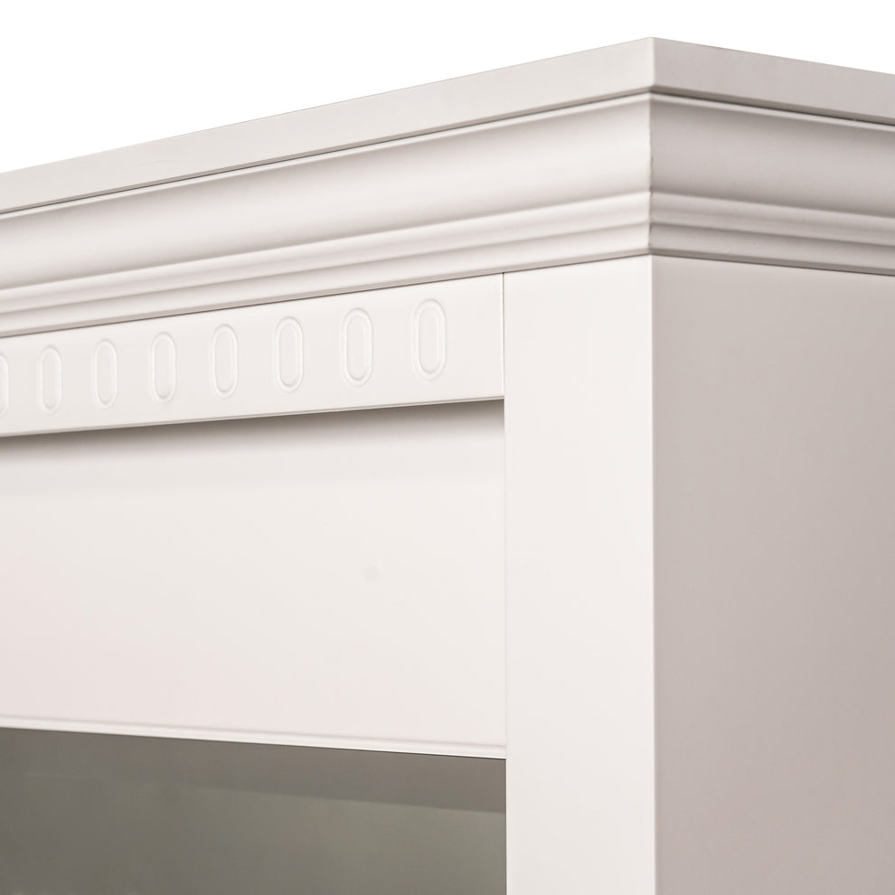 Set Dormitor Saint Tropez Alb, Pat Tapitat Cu Dimensiune Saltea 160 X 200, Dulap Cu Usi Culisante, 2 Noptiere, Vopsit Alb