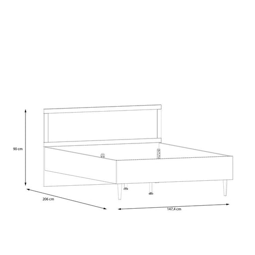 Set Dormitor Charleston, Dulap Cu 2 Usi, Noptiere Si Pat Cu Dimensiune saltea 140 x 200 Cm