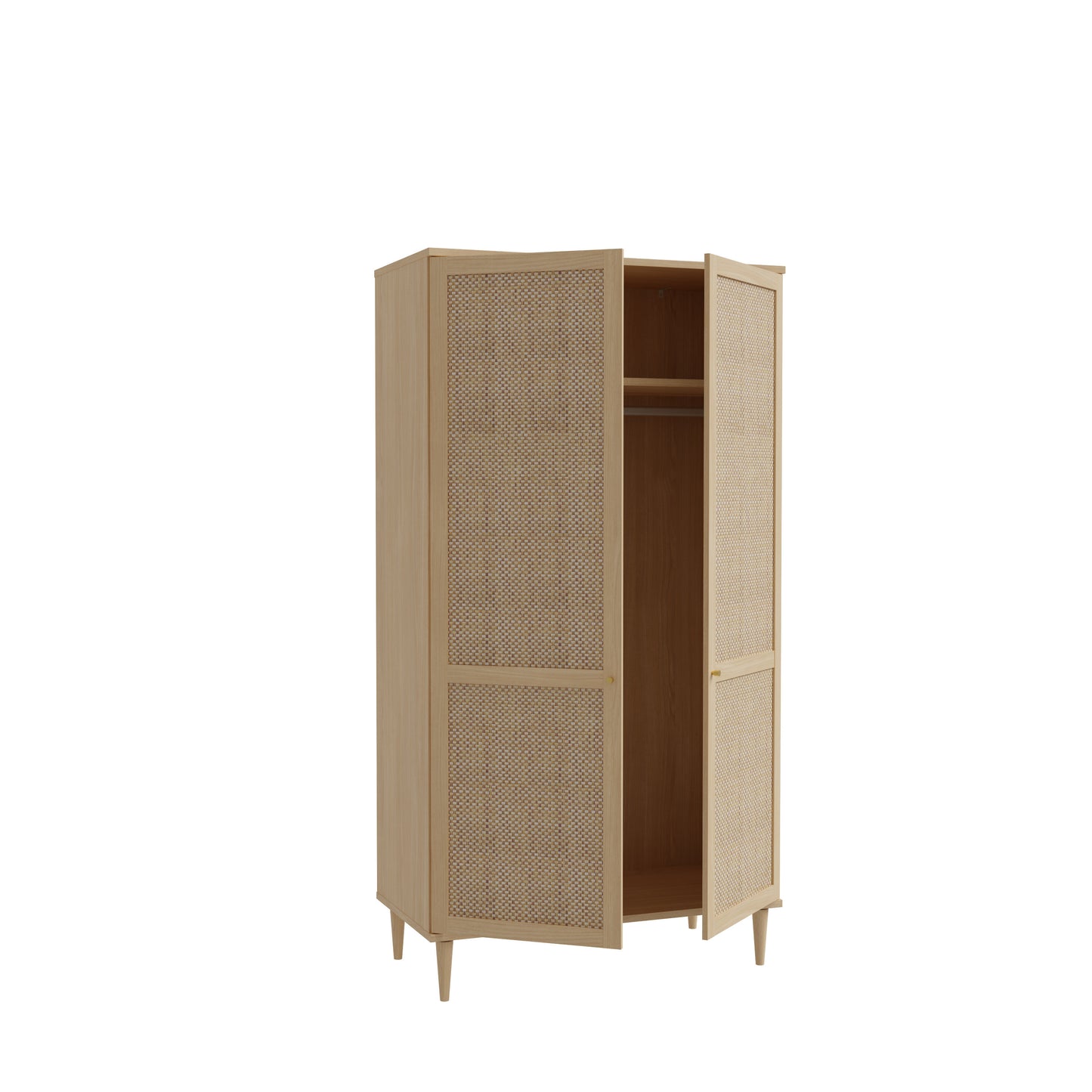 Set Dormitor Charleston, Dulap Cu 2 Usi, Noptiere Si Pat Cu Dimensiune saltea 140 x 200 Cm