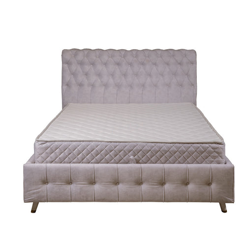 Set Dormitor Saint Tropez Alb, Pat Tapitat Cu Dimensiune Saltea 160 X 200, Dulap Cu Usi Culisante, 2 Noptiere, Vopsit Alb
