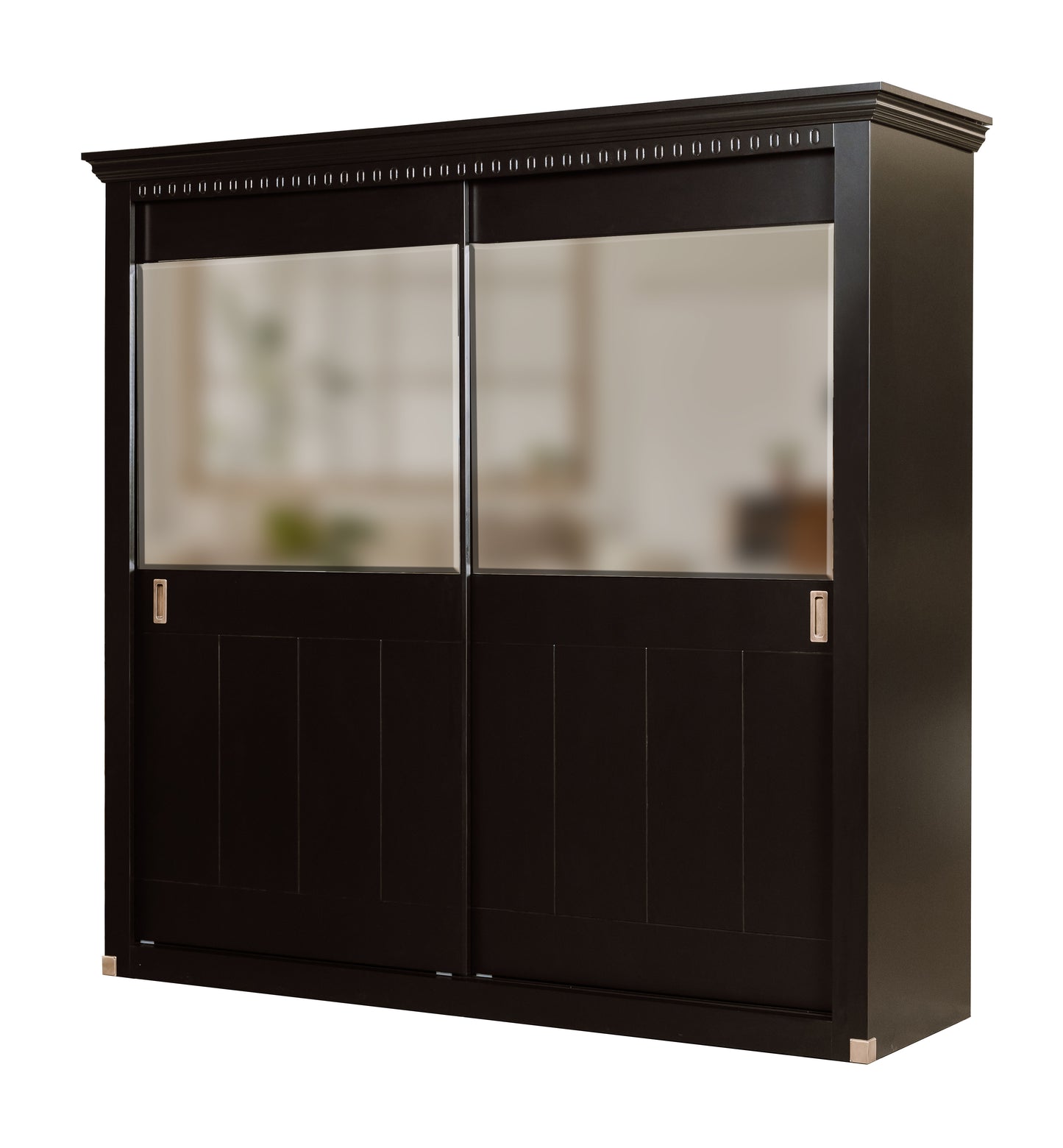 Dulap Dormitor cu 2 usi culisante Saint Tropez, Negru, 212.2 Cm
