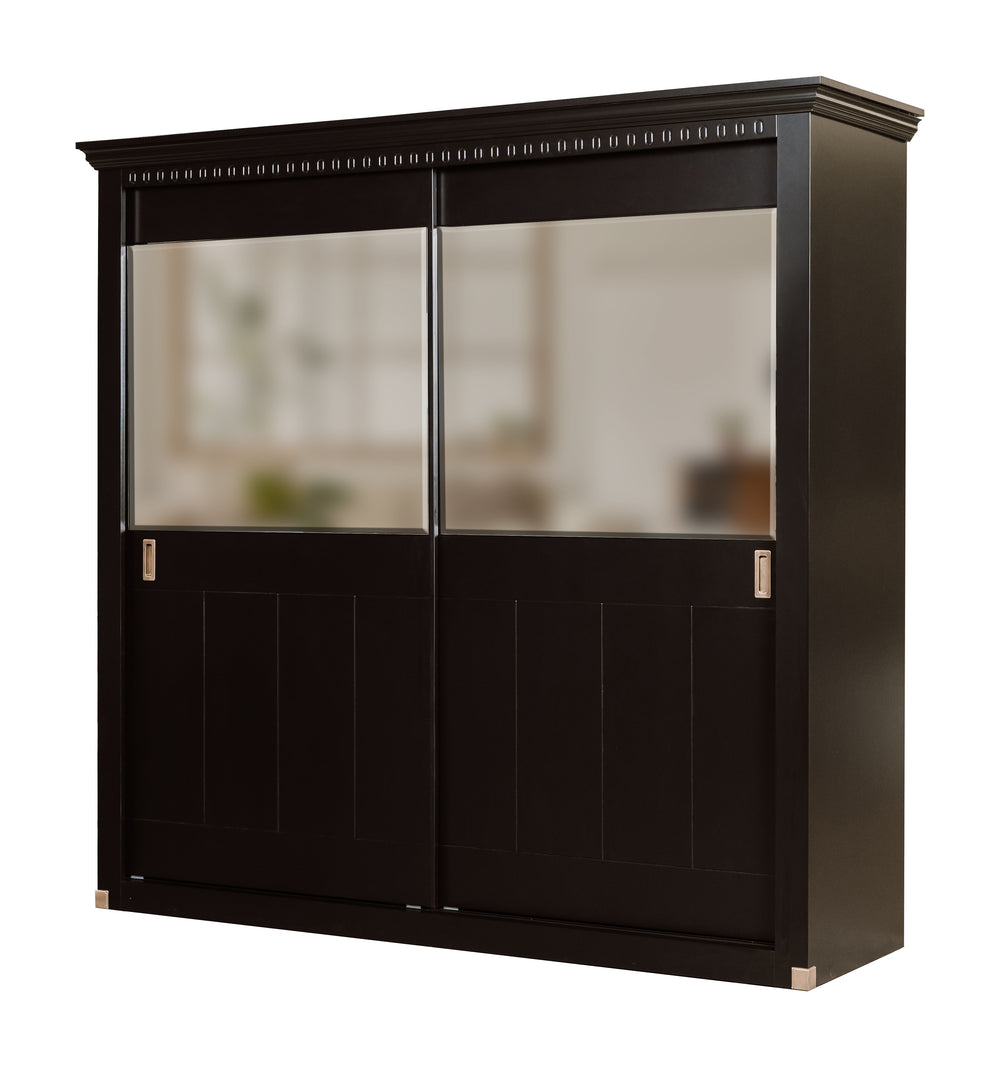 Dulap Dormitor cu 2 usi culisante Saint Tropez, Negru, 212.2 Cm
