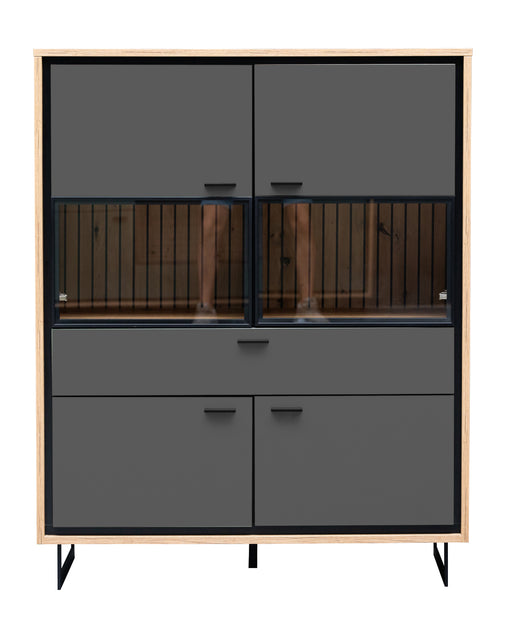 Highboard 4 Usi  Si 1 Sertar Sonata Akustik Royal Grey 105 Cm