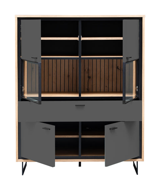 Highboard 4 Usi  Si 1 Sertar Sonata Akustik Royal Grey 105 Cm