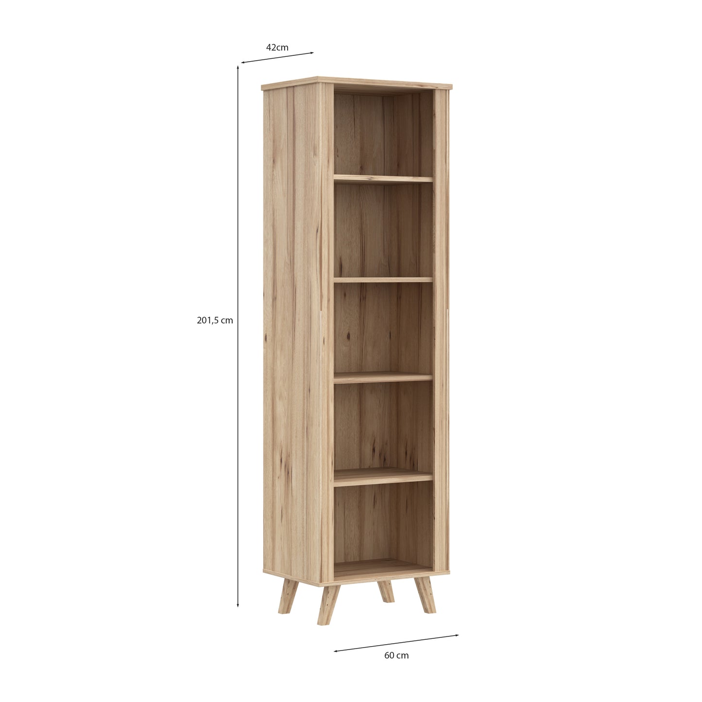 Etajera Mica Vankka, Stejar Pardosit Si Alb, 60 Cm