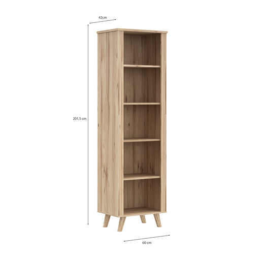 Etajera Mica Vankka, Stejar Pardosit Si Alb, 60 Cm