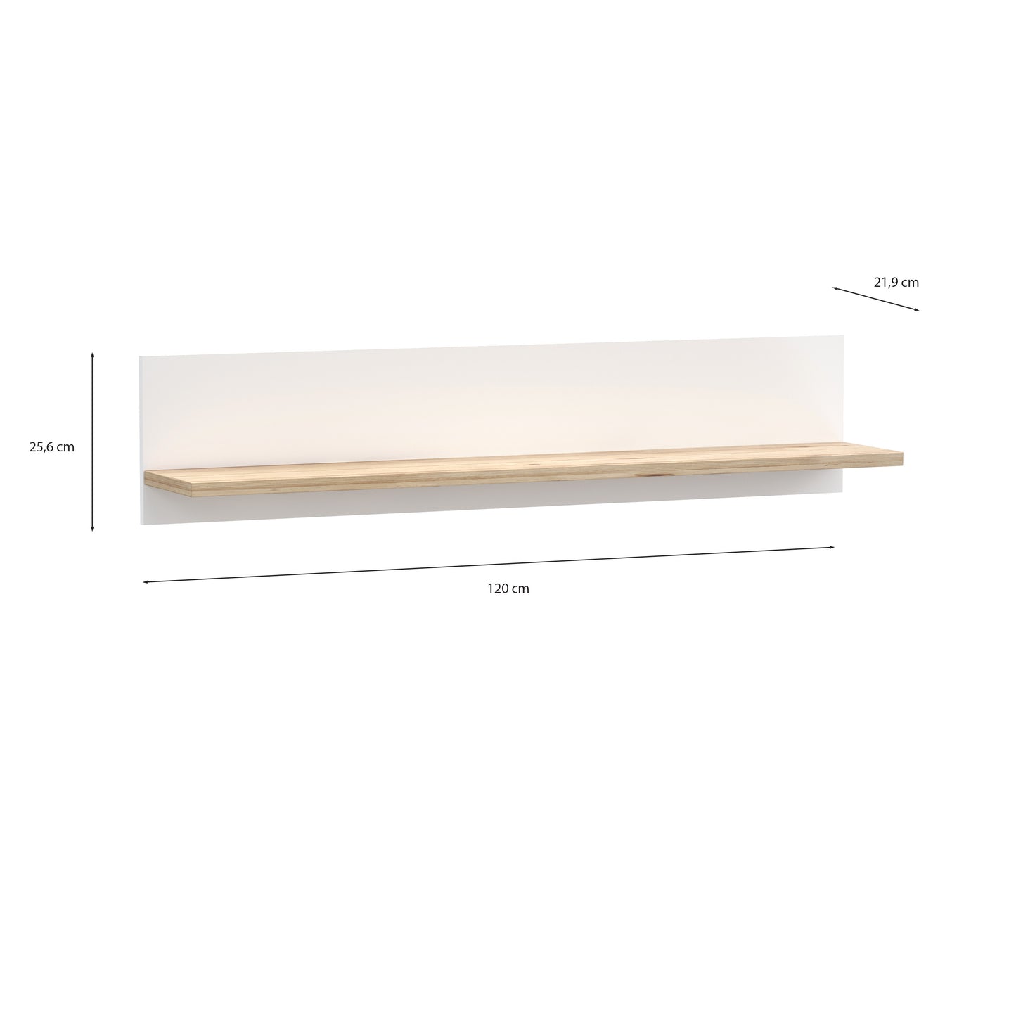 Polita Vankka, Stejar Pardosit Si Alb, 120 Cm