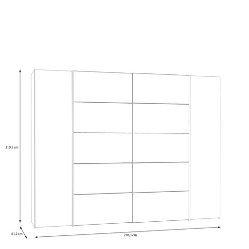Dulap Energy Cu 4 Usi Negru Si Alb, 270 Cm