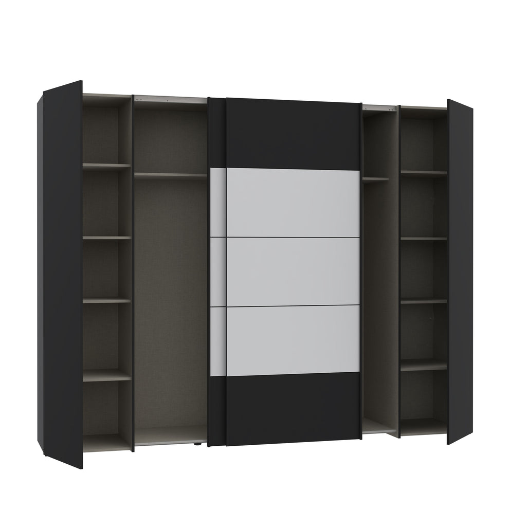 Dulap Energy Cu 4 Usi Negru Si Alb, 270 Cm