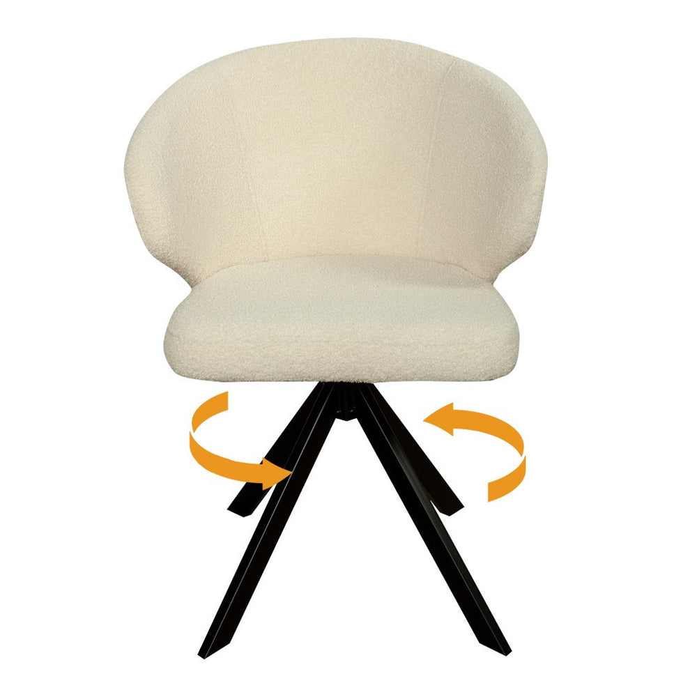 Scaun Rotativ Capri, Picior Metalic,  Ivory, 62 Cm