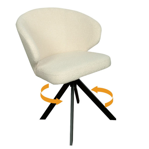 Scaun Rotativ Capri, Picior Metalic,  Ivory, 62 Cm