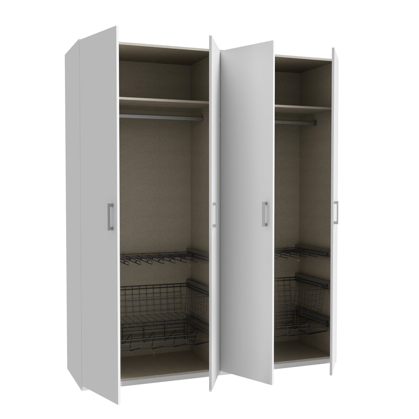 Dulap 4 Usi Ecobest 2 Alb, 177.5 Cm