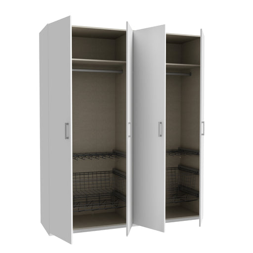 Dulap 4 Usi Ecobest 2 Alb, 177.5 Cm