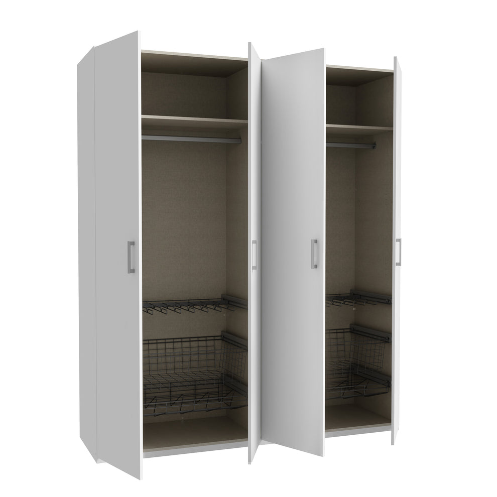 Dulap 4 Usi Ecobest 2 Alb, 177.5 Cm
