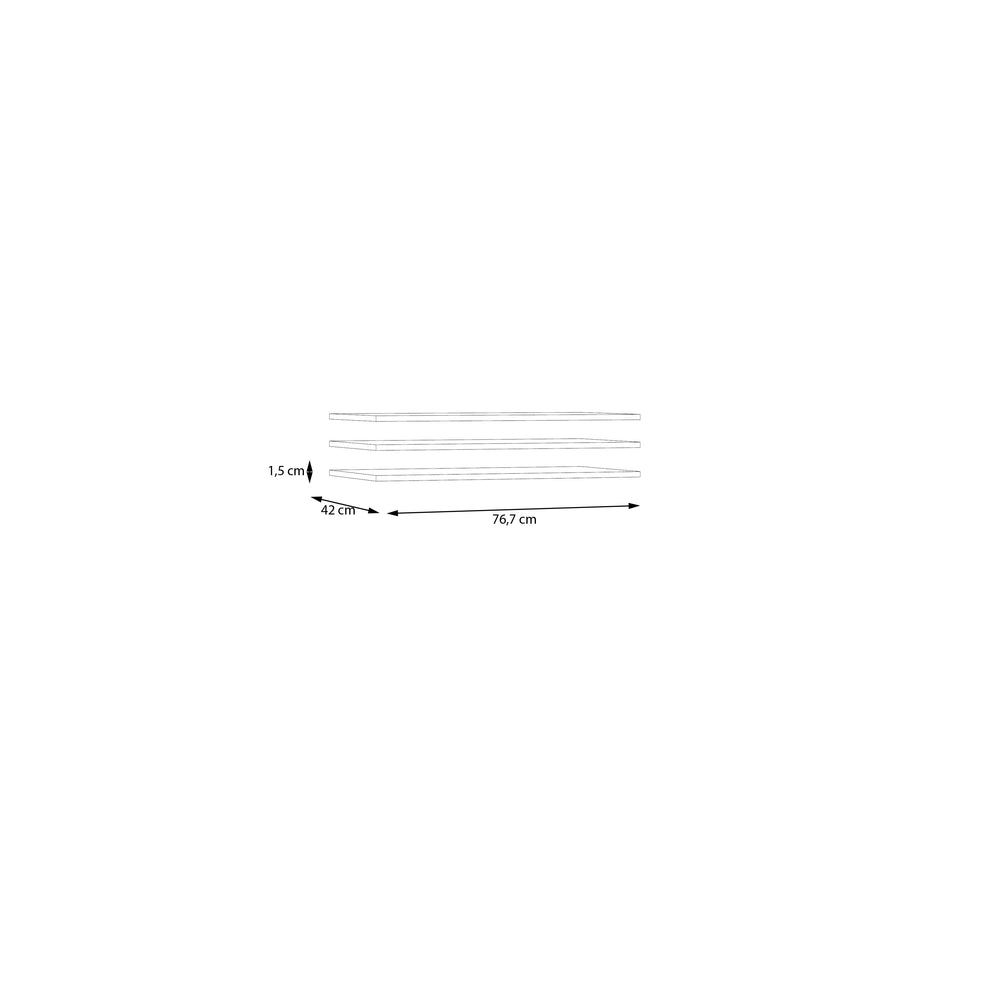 Set 3 Polite Dulap Ecobest, 76.7 Cm