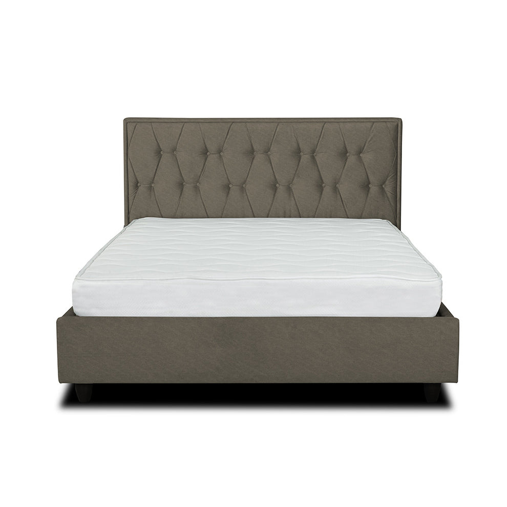 Pat Tapitat Celeste, Dimensiune Saltea 140 x 200 Cm, Cu Somiera Rabatabila,Gri,