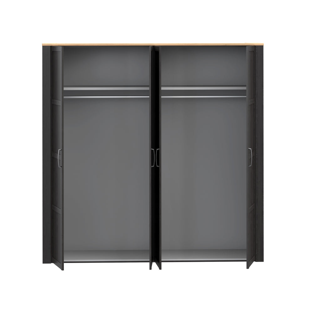 Dulap 4 Usi  Blackhit, Stejar Riviera Si Stejar Cabezone, 215,9 Cm