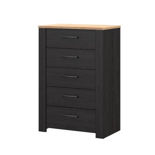 Comoda 5 Sertare  Blackhit, Stejar Riviera Si Stejar Cabezone, 71.7  Cm