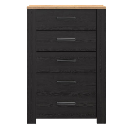 Comoda 5 Sertare  Blackhit, Stejar Riviera Si Stejar Cabezone, 71.7  Cm