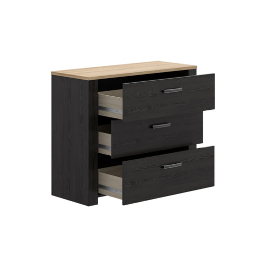 Comoda 4 Sertare Blackhit, Stejar Riviera Si Stejar Cabezone, 101,4  Cm