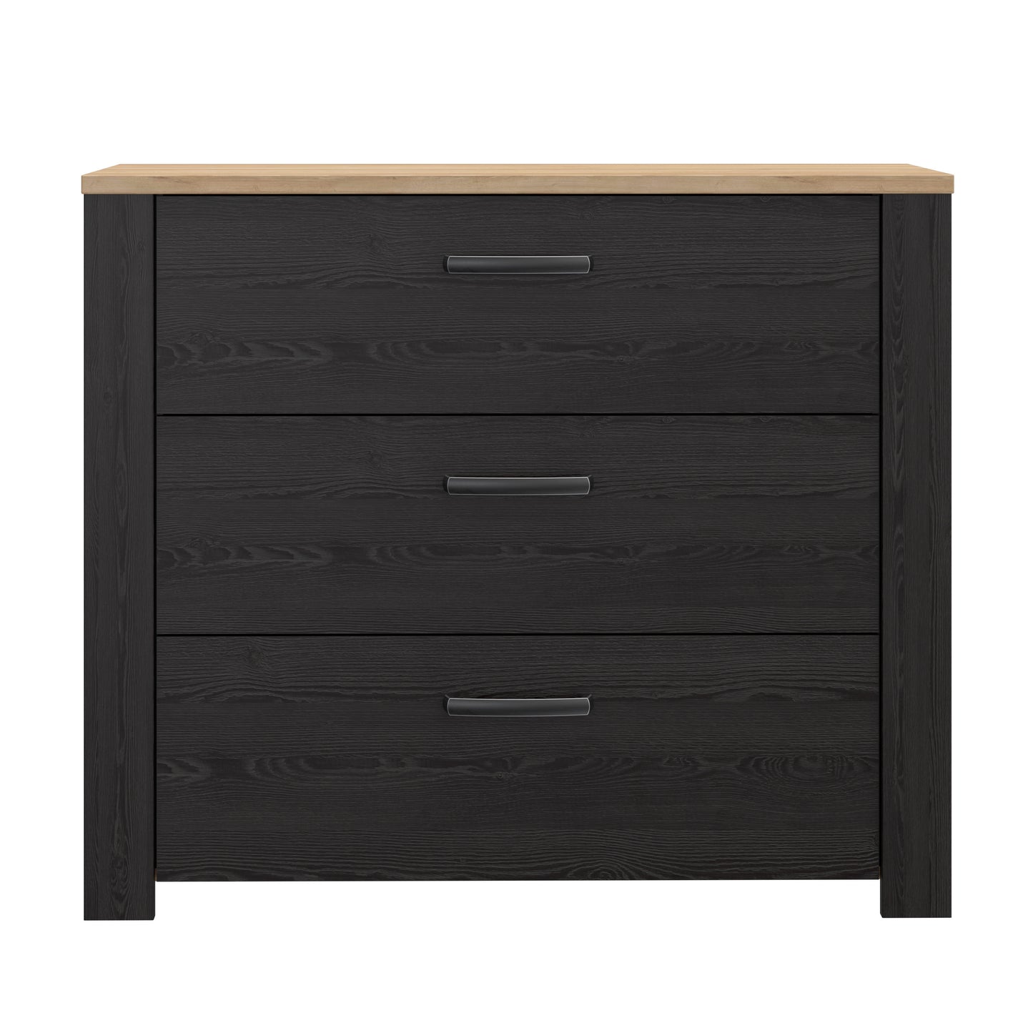 Comoda 4 Sertare Blackhit, Stejar Riviera Si Stejar Cabezone, 101,4  Cm