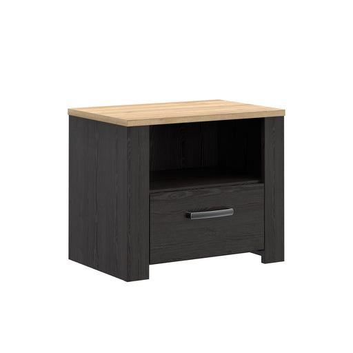 Noptiera Cu 1 Sertar Blackhit, Stejar Riviera Si Stejar Cabezone, 61.6  Cm