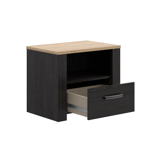 Noptiera Cu 1 Sertar Blackhit, Stejar Riviera Si Stejar Cabezone, 61.6  Cm