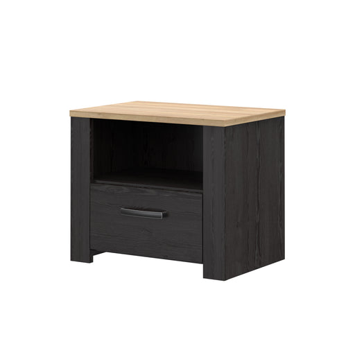 Noptiera Cu 1 Sertar Blackhit, Stejar Riviera Si Stejar Cabezone, 61.6  Cm