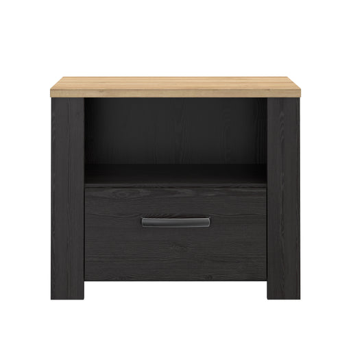 Noptiera Cu 1 Sertar Blackhit, Stejar Riviera Si Stejar Cabezone, 61.6  Cm