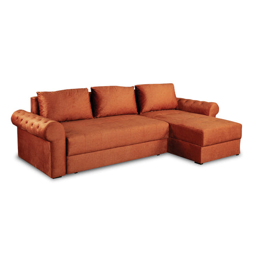 Coltar Extensibil Dreapta Trendy, 5 Locuri, Lada Depozitare, Terracotta, 275 Cm