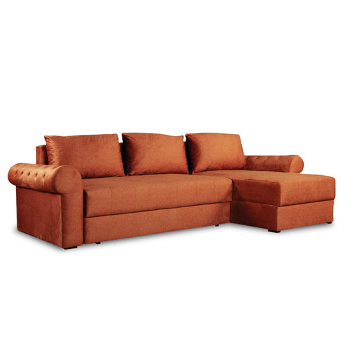 Coltar Extensibil Dreapta Trendy, 5 Locuri, Lada Depozitare, Terracotta, 275 Cm