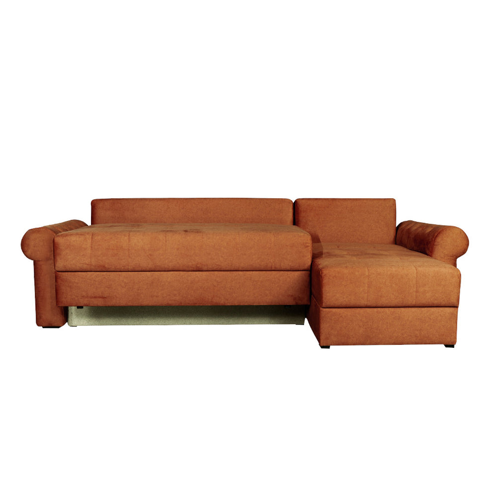 Coltar Extensibil Dreapta Trendy, 5 Locuri, Lada Depozitare, Terracotta, 275 Cm