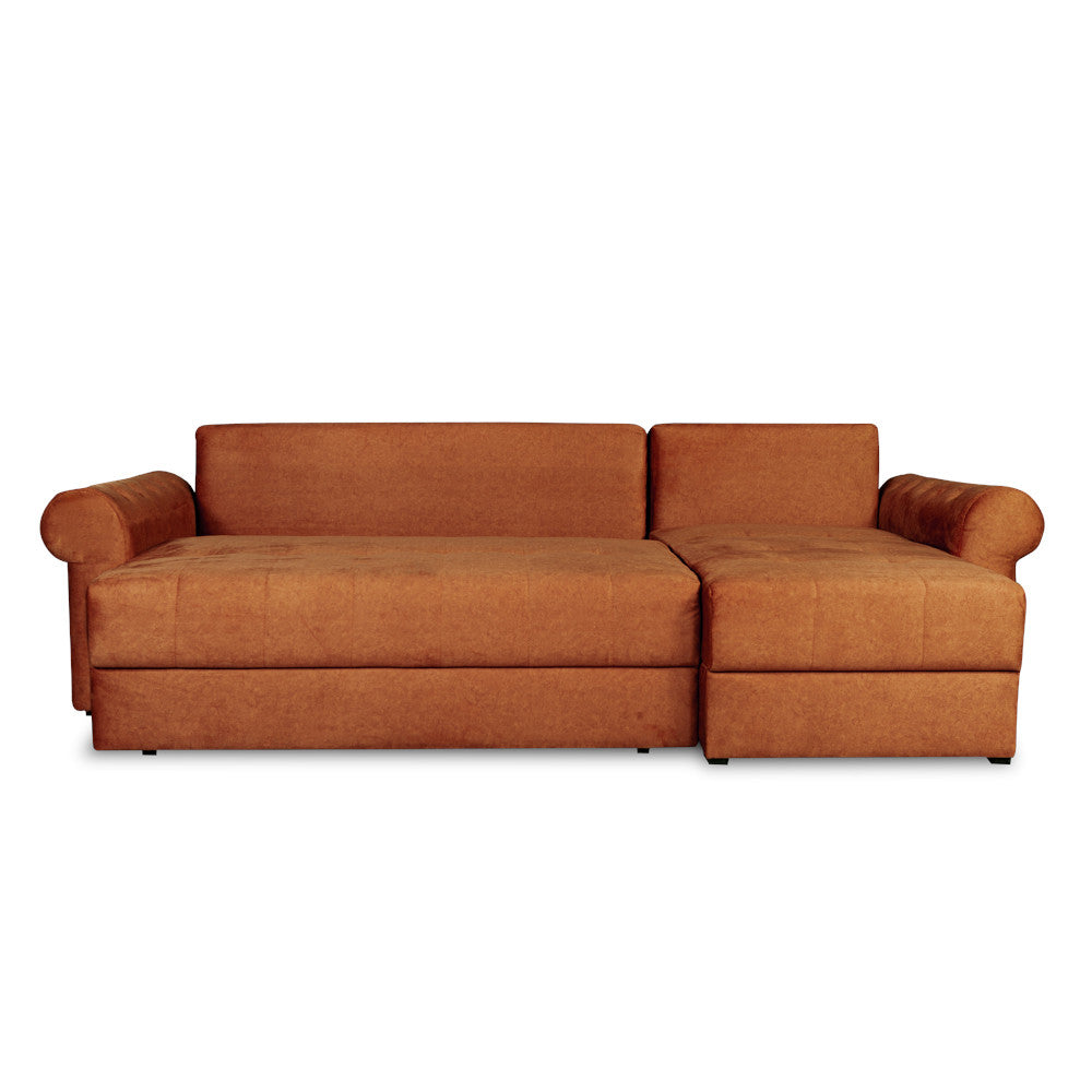 Coltar Extensibil Dreapta Trendy, 5 Locuri, Lada Depozitare, Terracotta, 275 Cm