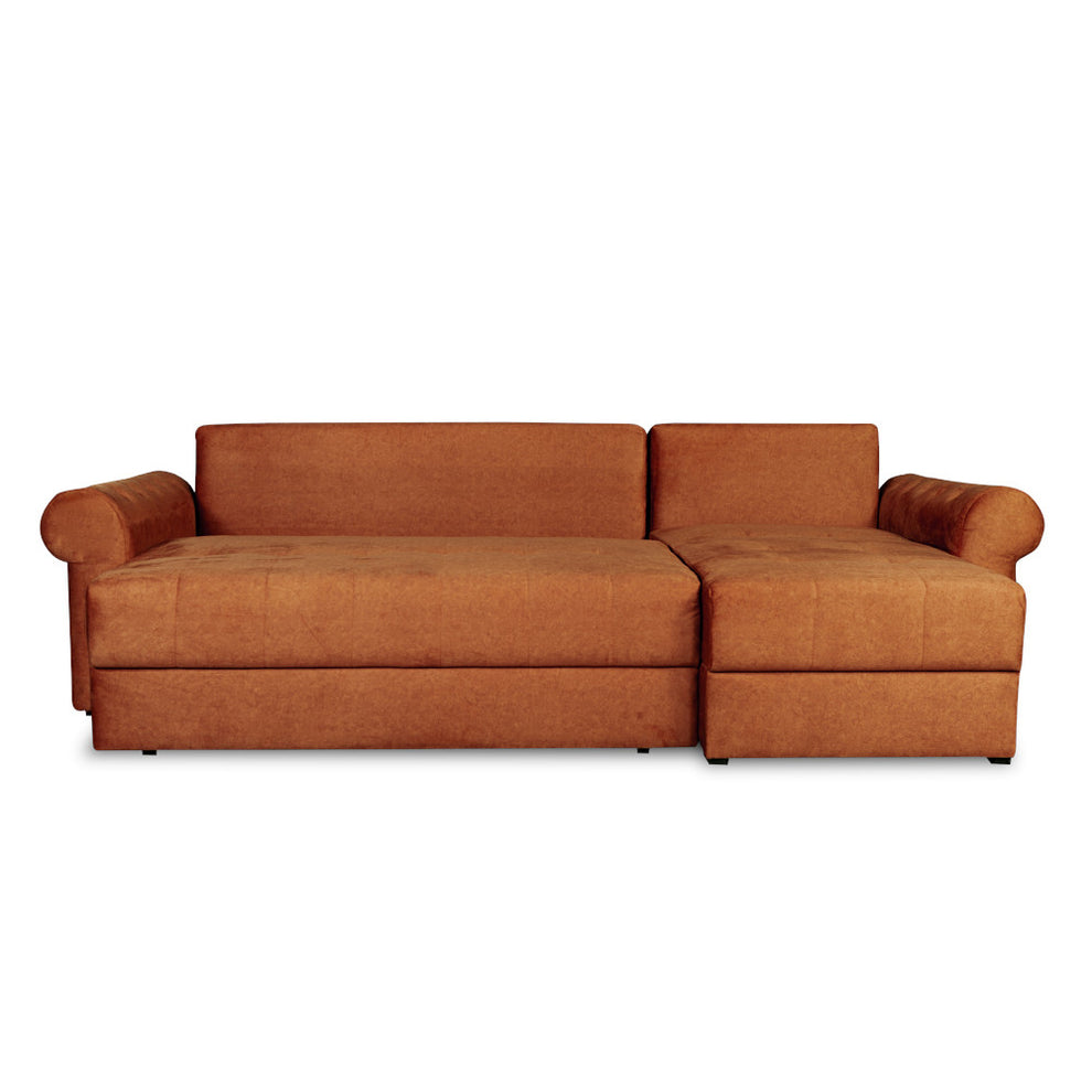 Coltar Extensibil Dreapta Trendy, 5 Locuri, Lada Depozitare, Terracotta, 275 Cm