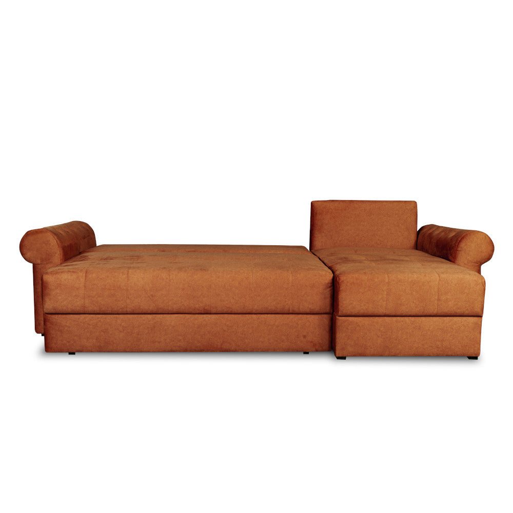 Coltar Extensibil Dreapta Trendy, 5 Locuri, Lada Depozitare, Terracotta, 275 Cm