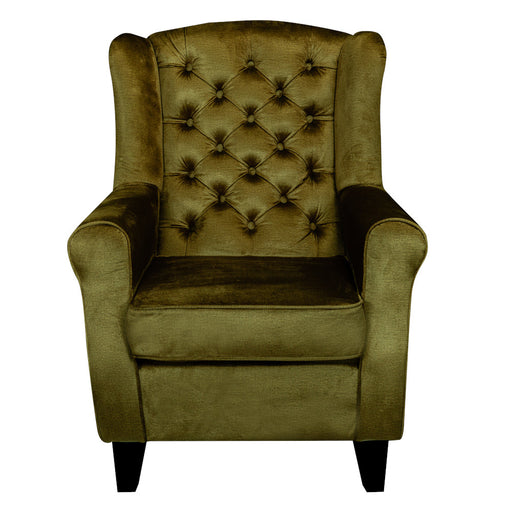 Fotoliu Chandler Capitonat, Verde Si Colonial, 84 Cm