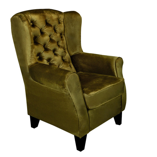 Fotoliu Chandler Capitonat, Verde Si Colonial, 84 Cm