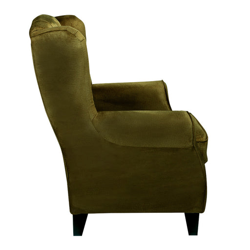 Fotoliu Chandler Capitonat, Verde Si Colonial, 84 Cm