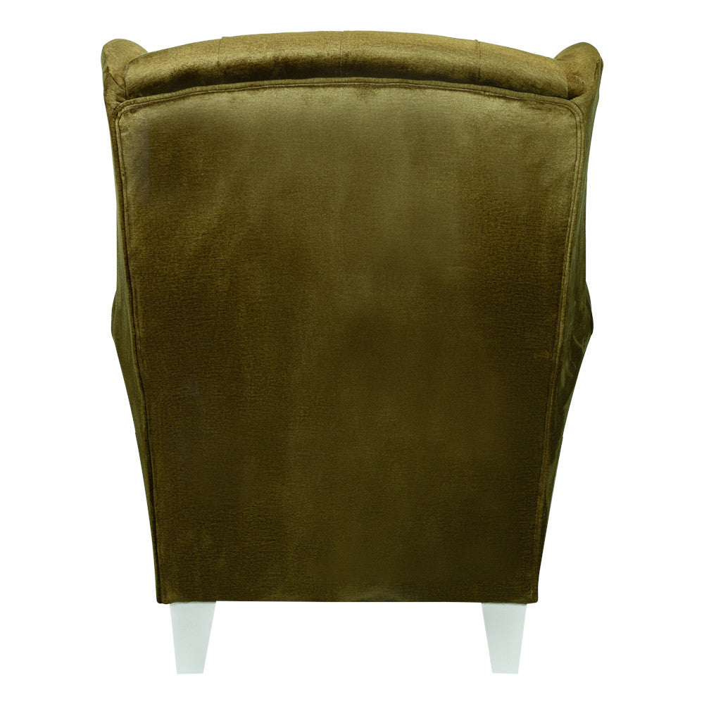 Fotoliu Chandler Capitonat, Verde Si Alb, 84 Cm