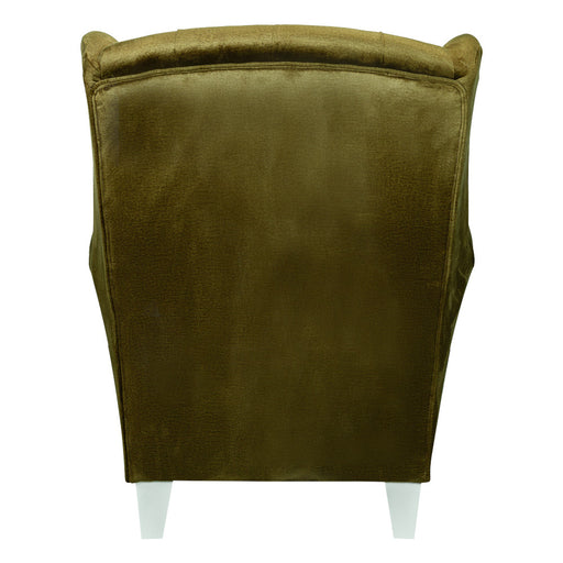 Fotoliu Chandler Capitonat, Verde Si Alb, 84 Cm
