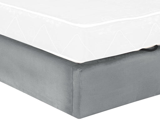 Pat Tapitat Ravel Junior Dimensiune Saltea 90 x 200 Cm, Cu Somiera Rabatabila Si Panou Dreapta, Gri