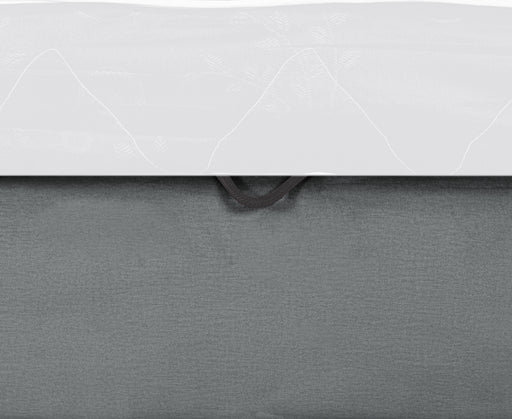 Pat Tapitat Ravel Junior Dimensiune Saltea 90 x 200 Cm, Cu Somiera Rabatabila Si Panou Dreapta, Gri
