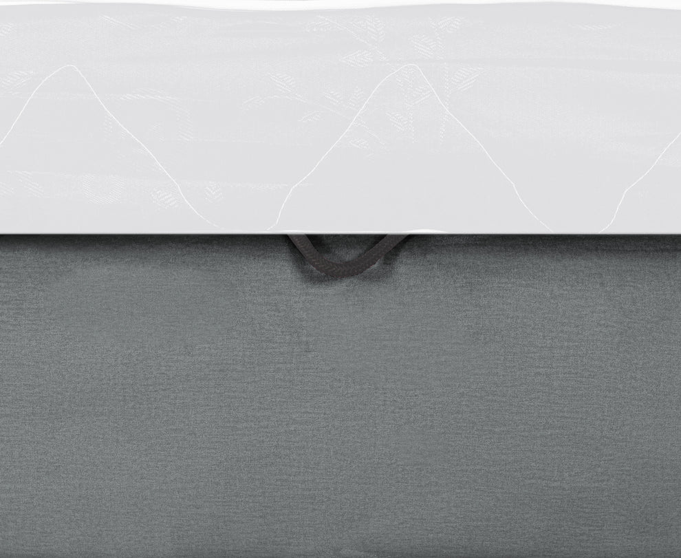 Pat Tapitat Ravel Junior Dimensiune Saltea 90 x 200 Cm, Cu Somiera Rabatabila Si Panou Dreapta, Gri