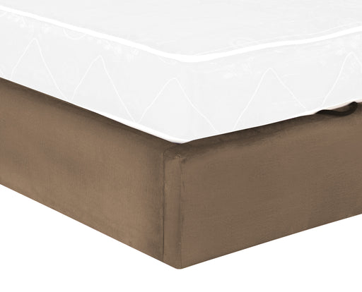 Pat Tapitat Ravel Junior, Dimensiune Saltea 90 x 200 Cm, Cu Somiera Rabatabila Si Panou Dreapta, Maro